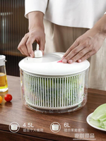 日本進口蔬菜脫水器沙拉甩干機小型手搖甩菜神器廚房洗菜瀝水籃 「樂購生活百貨 」