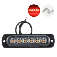 12V/24V Truck 6SMD LED Constant Warning Light Side Marker Grille Lightbar Car Beacon Indicators Light Lamp Amber Traffic Light