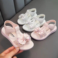 Children's Sandals Summer Girls Shoes New Princess Kids Sandals For Girls Lovely Rhinestone Butterfly Beach Shoes Dropshipping