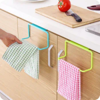 Plastic Hanging Holder Towel Rack Multifunction Cupboard Cabinet Door Back Kitchen Accessories Home Storage Organizer Shelf