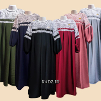 KADZ.ID - DRES IBU & ANAK BAHAN CRINCLE MIX BROKAT MUTIARA - GAMIS MOM & KIDS Dress Muslim Baju  Leb