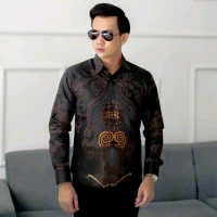 kemaja batik pria lengan panjang motif terbaru  Casual kantor seragam  Katun halus lembut  Nyaman Ke