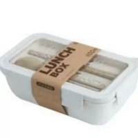 微波爐加熱飯盒大容量小麥秸稈輕食餐盒上班族分隔便當盒餐具