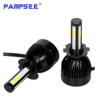 PAMPSEE G20 H7 led H8 9006 HB4 4 sides LED COB Auto Car Headlight 80W 8000LM High Low Beam Bulb Canbus 12V white Automobile Lamp