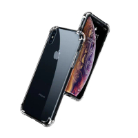 iPhone X XS 透明黑加厚四角防摔空壓殼(iPhoneXS手機殼 iPhoneX手機殼殼)