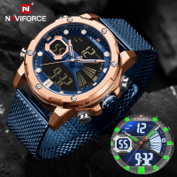 แบรนด์ชั้นนำ NAVIFORCE ผู้ชายธุรกิจนาฬิกาสแตนเลสกันน้ำส่องสว่างมัลติฟังก์ชั่ปลุกนาฬิกาข้อมือ Relógio Masculino