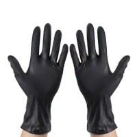 2PCS Black Nitrile Gloves Disposable Household Cleaning Gloves for Car Repair Waterproof Dishwashing Hairdressing Tattoo Gloves
