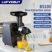 LUFVEBUT Slow Juicer Vegetables And Fruits Electric Juice Extractor Squeezer 200W Power Easy Wash Slow Masticating Juicer