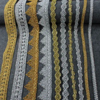 5 Yards/lot Gold Silver Polyester Curve Lace Ribbon Trims For Wedding Centipede Braided Sewing Garment Handmade Materials