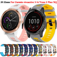 Strap Bracelet For Garmin vivoactive 3 4 VENU 2 Plus SQ 2 55 645 965 Smart Watchbands Band 20mm 22mm Silicone WristBand Correa