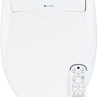 Brondell S1400-EW Swash Electric Bidet Toilet Seat With Oscillating Stainless Steel Nozzle, Warm Air Dryer, Heated, Night Light,