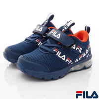 ★FILA斐樂頂級童鞋-氣墊彈力運動款2-J822U-331藍(中小童段)