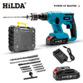 HILDA 希爾達 21V雙電充電式無線免出力兩用錘鑽 鋰電池