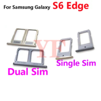For Samsung Galaxy S6 Edge G920 G925 S6 S7 Edge S7 Sim Card Tray SD Memory Card Slot Holder Adapter Smartphone Repair Parts