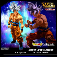 Stock Bandai Soul Limited Shf Goku Ultra Instinct Evolution Goku Fengtaro Edition Silver Hair Action Figure Collection Model