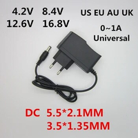 AC 100-240V DC 4.2V 8.4V 12.6V 16.8V 1A Charger Power supply Adapter 4.2 8.4 12.6 16.8 V 1000MA for 18650 Lithium Li-ion Battery