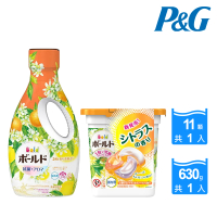 【P&amp;G】日本季節限定款 柑橘馬鞭草系列1+1小資經濟組(盒裝洗衣球11顆+超濃縮洗衣精630g/平行輸入)