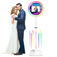 Adjustable 12.3inch Photobooth Machine Wedding Party Portable Photo Booth Selfie with Flight Case LED For Surface Pro 5 6 7 Pad