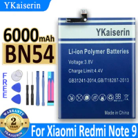 YKaiserin Battery BN54 BN55 BN62 for XIAOMI Hongmi Redmi Note 9 Note9/note 9s/ Note 9 5G /Note 9 4G Li-onPolymer Bateria + Tools
