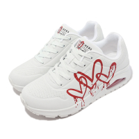 Skechers 休閒鞋 Uno-Dripping In Love 女鞋 白 紅 氣墊 愛心 塗鴉 聯名 運動鞋 177980WRD