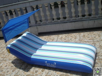 水上浮排充氣浮床水上沙灘躺椅氣墊氣床 帶遮陽蓬 水上充氣戲水  都市時尚