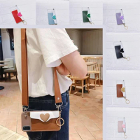 Shoulder Strap Love heart Wallet Case For Motorola edge 20 Lite 30 Neo Xcover 5 6 7 X30 S30 Pro Necklace lanyard Phone Cover