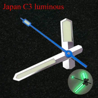 Japan C3 SUPER Lume Watch Hand Needles Silver Edge Blue Minute Hand for NH35 NH36 NH38 NH72 7S26 4R35 4R36 Diver Watch Parts