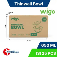 DUS THINWALL BOWL 650ml ISI 500pcs Mangkok WIGO Cup Salad buah Cup Salad Sayur Cup Bakso Cup Mangkok