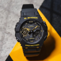 【CASIO 卡西歐】G-SHOCK 酷炫多元黃色 碳纖維核心防護手錶(GA-B001CY-1A)