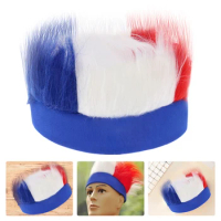 France National Flag Hairband Lightweight France Flag Pattern Wig Breathable France Furry Headband for Sports Football Fan