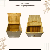 Tempat Beras 10 kg Estetik Wadah Penyimpanan Beras Kayu