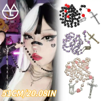 20.08 Inch Kalung Rosario Katolik Mutiara Mawar Aksesoris Rohani Wanita Souvenir