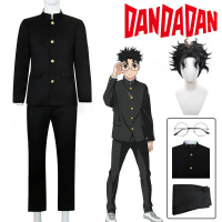 Trang Phục Hóa Trang, Anime Dandadan Ken Takakura, Tóc Giả, Đồng Phục Học Sinh Okarun, Áo Khoác Đen,