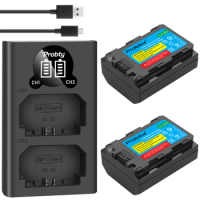 2Pcs 2600mAh NP FZ100 NP-FZ100 NPFZ100 Battery + LED USB Charger for Sony NP-FZ100, BC-QZ1, Sony a9, a7R III, a7 III, ILCE-