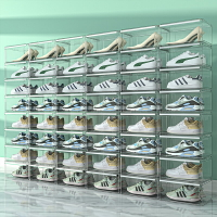 硬塑料鞋盒收納盒透明鞋架鞋柜鞋收納神器抽屜式省空間鞋盒子折疊