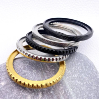 Seiko Case Seiko Bezel 41mm Rotation Steel Bezel Black Gold Silver Watch Bezel Ring Fits SKX007 SRPD Watch Case Replace Mod Part