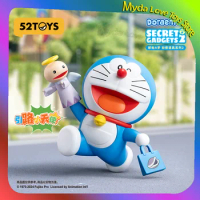 52toys Kawaii Doraemon Blind Box Figurine Leisure Time Dingdang Cat Take A Break Figurine Ornaments 