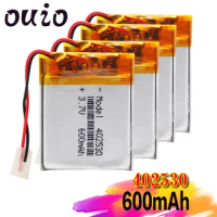 1/2/4 Pcs 402530 Rechargeable Lithium Battery 600mAh Lipo Li-polymer Battery For MP3 MP4 GPS Bluetooth Mice Gps Smart Watch
