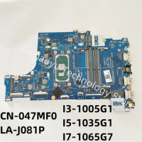 CN-047MF0 047MF0 47MF0 For 5593 3493 3593 Laptop Motherboard LA-J081P Mainboard With I3-1005G1 I5-1035G1 I7-1065G7