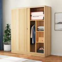 衣櫃實木家用臥室推拉門簡約家具簡易組裝收納儲物櫃子大衣櫥
