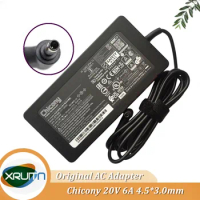 Chicony 20V 6A 120W A17-120P2A AC Adapter A12A055P Laptop Charger For MSI GF63 THIN MS-16R5 10SC-073MY Power Supply 4.5x3.0mm