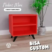 Adapta - Nakas Bedside Table - Nakas Minimalis - Nakas Mini Tidak Makan Tempat - Bedside Merah Polos