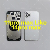 Shiny DIY Battery Cover For iPhone 11pro max Housing like 14pro max turn 11pro max to 13pro max Chassis Free Case Flash