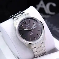 JAM TANGAN PRIA ALEXANDRE CHRISTIE AC1012 / AC 1012 STAINLESS ORIGINAL - silver silver black