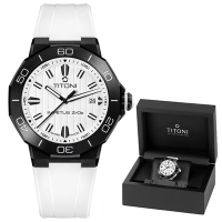 TITONI 梅花錶 動力系列 CeramTech 高科技陶瓷 潛水機械腕錶 43mm / 83765B-WW-712