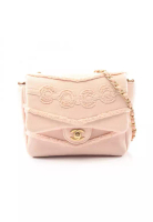 Chanel Pre-Loved Chanel COCO chain shoulder bag denim pink beige gold hardware