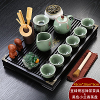 紫砂功夫茶具大套裝陶瓷茶杯電熱磁爐茶臺茶道抽屜式儲水整套