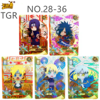 KAYOU Genuine Naruto Anime Uzumaki Naruto Sasuke Character Card TGR 28-36 Full Series of Rare Bronzing Collection Cards