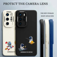 For Funda Huawei P30 P40 Lite Pro P30Pro P40Lite P40Pro P30Lite Case Cover Cute Space Astronaut Soft Phone Case Celular Coque