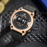 Jam tangan !!! Evans Jayden Jam Tangan Pria 9594 Rubber Silicon Kaca Sapphire Chronograph Water Resi